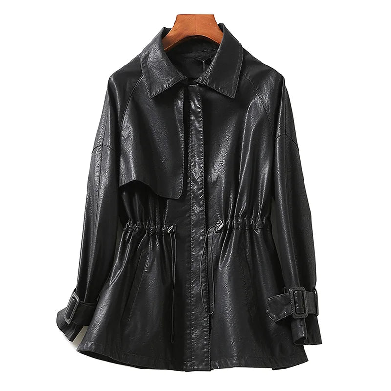 Bianca Leather Belted Jacket