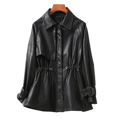 Bianca Leather Belted Jacket