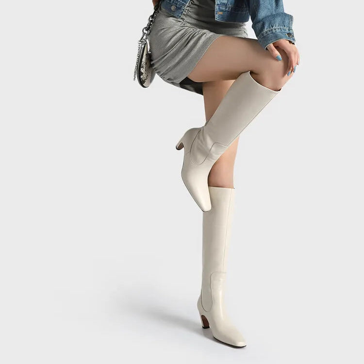 Vivian Leather Knee Boots