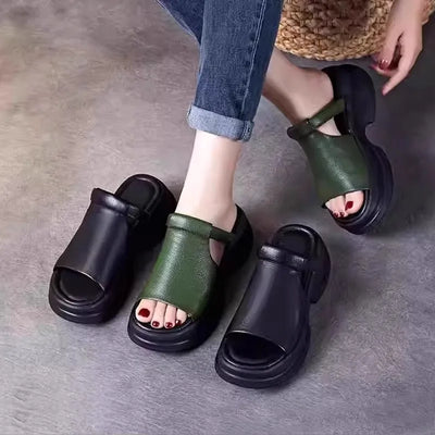 Emma Leather Orthopedic Sandals – Women’s Cushioned Rubber Sole