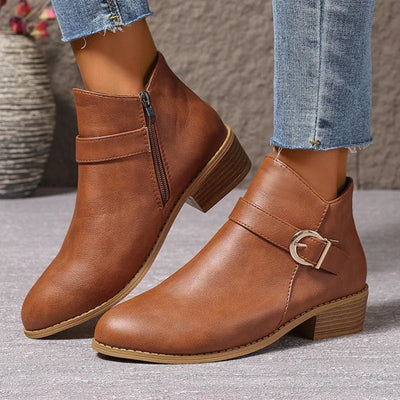 Elena Low Heel  Ankle Boots