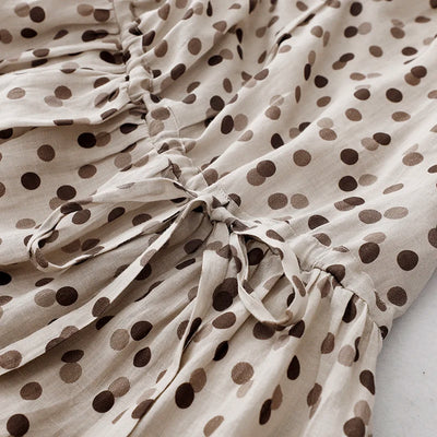 Rumi Dot Cotton-Blend Long Dress - Women's Breathable and Loose Fit