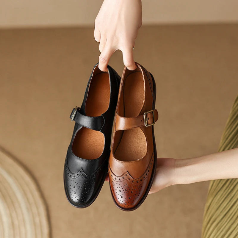 Francesca Genuine Leather Mary Janes