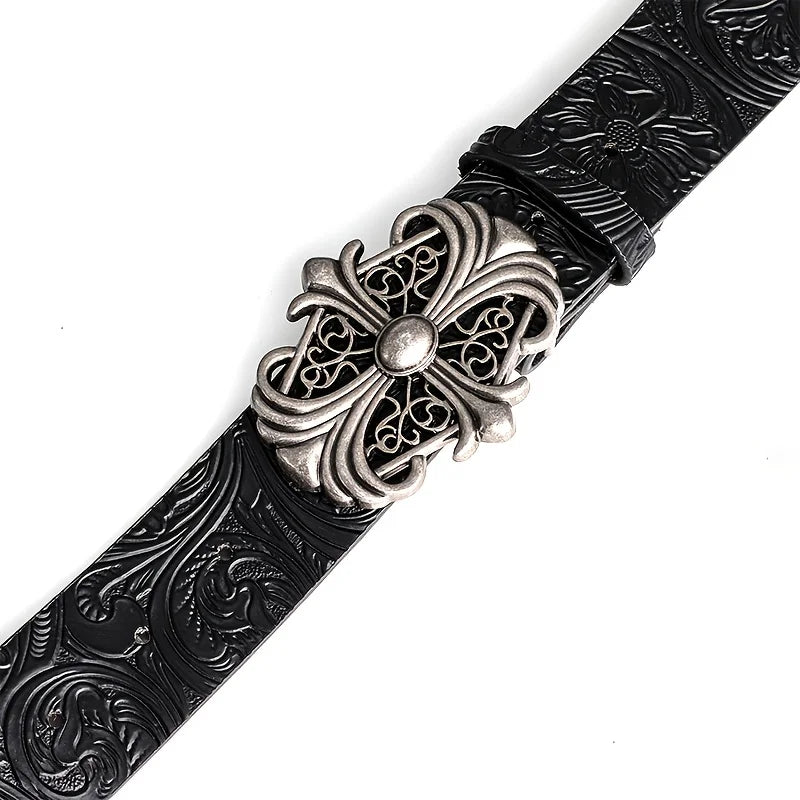 Ezra Engraved PU Leather Belt