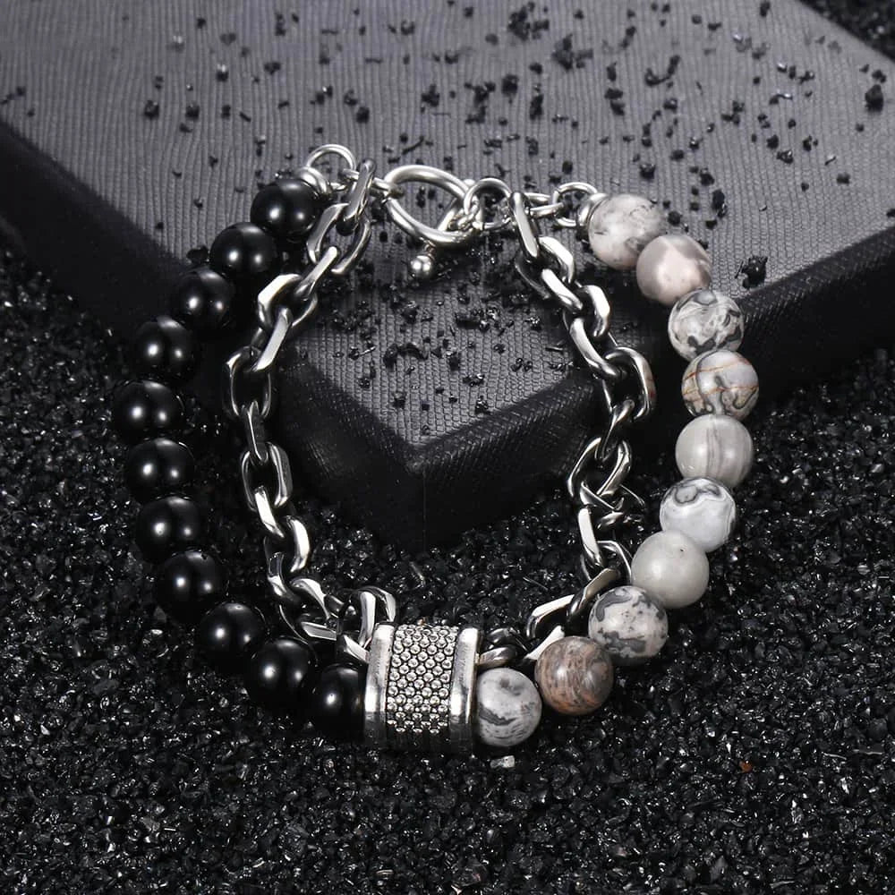 Stone Link Bracelet Set