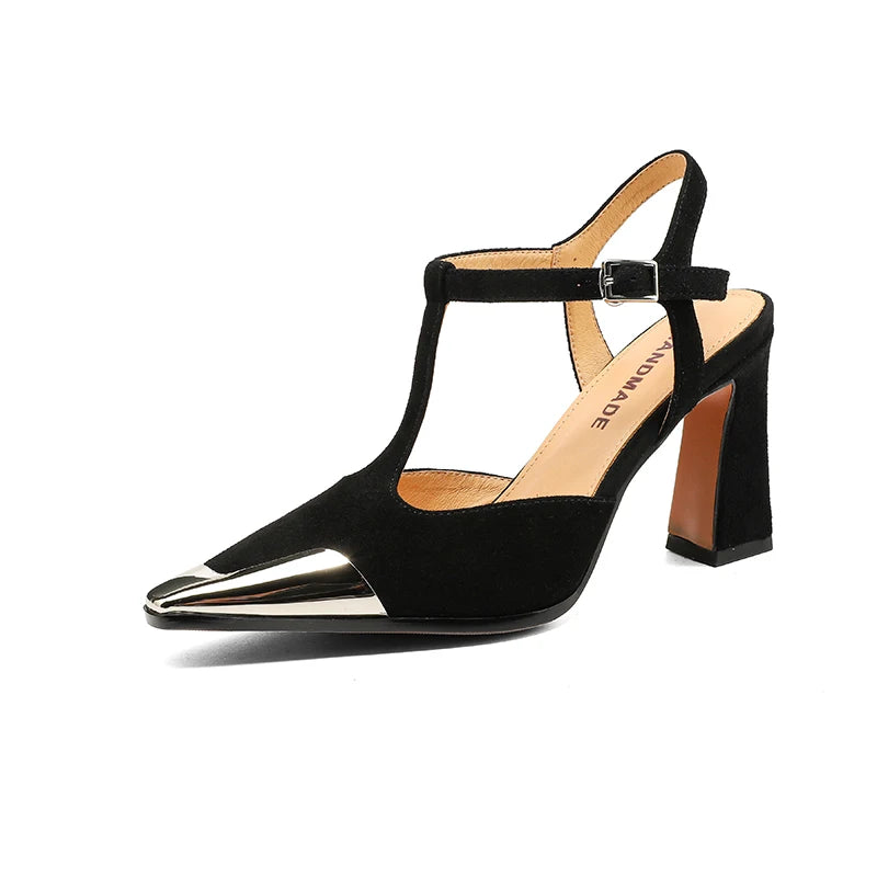 Lucia Leather T-Strap Pumps