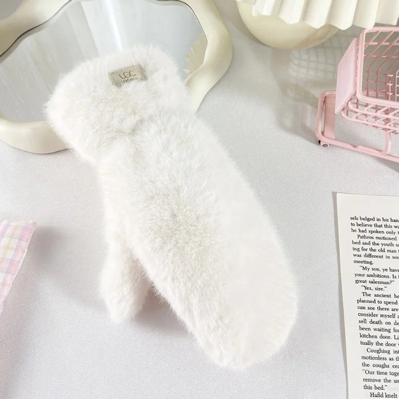 Cashmere Fur Mittens