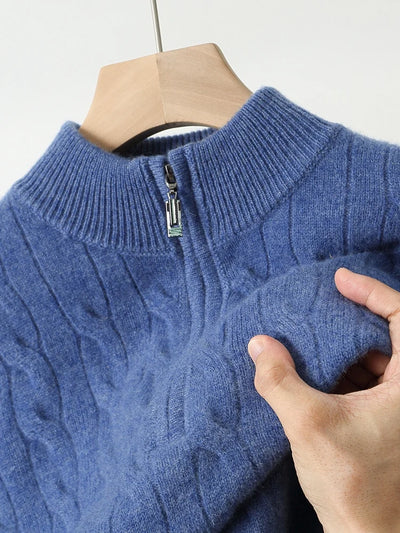 Lorenzo Merino Wool Half-Zip Sweater