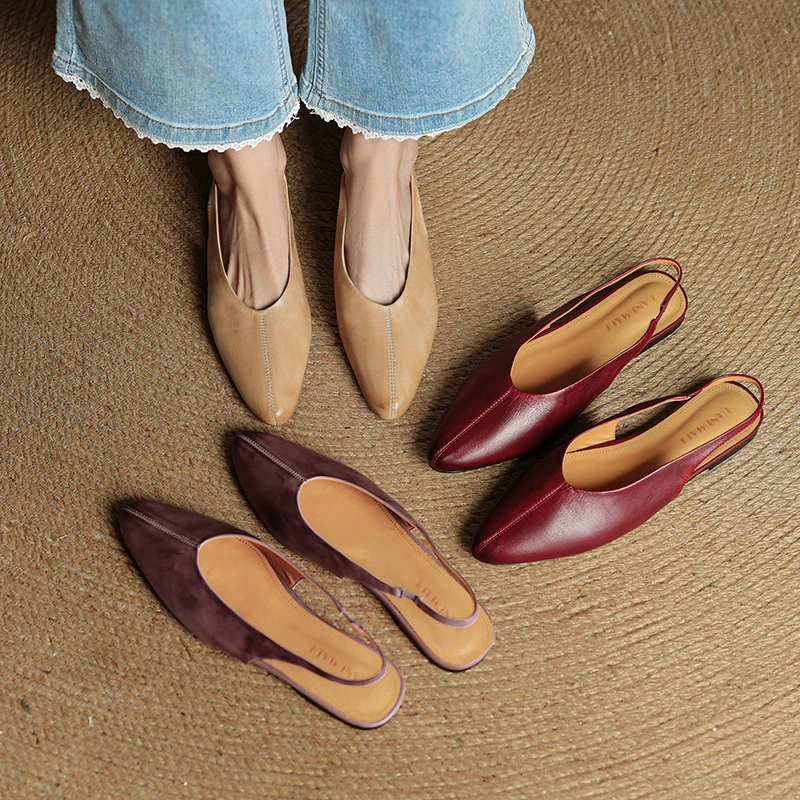 Alessia Genuine Leather Slingback Flats