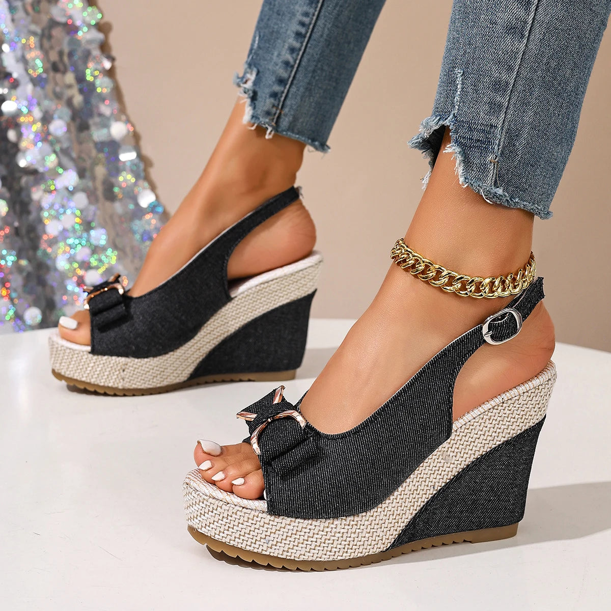 Sienna Denim Wedge