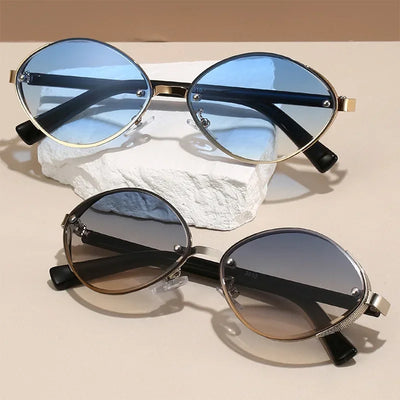 Riley Oval Metal Sunglasses