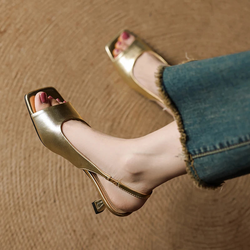 Chiara Genuine Leather Slingback Sandals