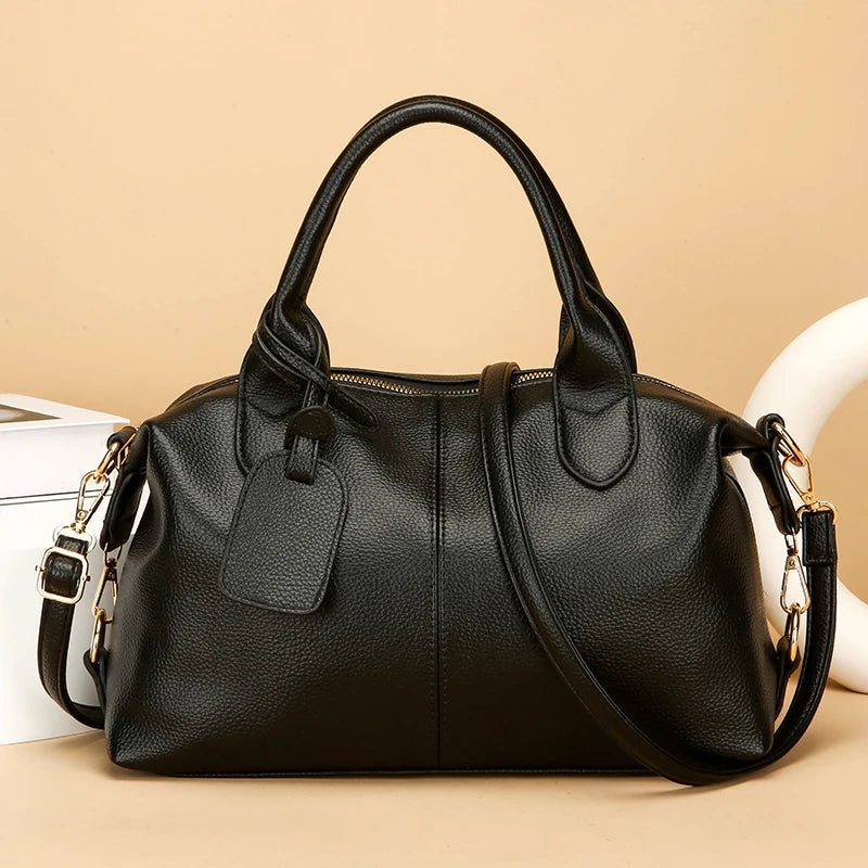 Mia Soft Leather Shoulder Bag