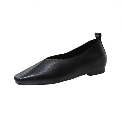 Lina Square Toe Loafers – Women’s Vegan Leather Slip-On Flats