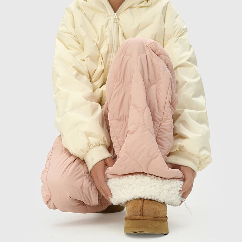 Wide Leg Fleece-Lined Pants