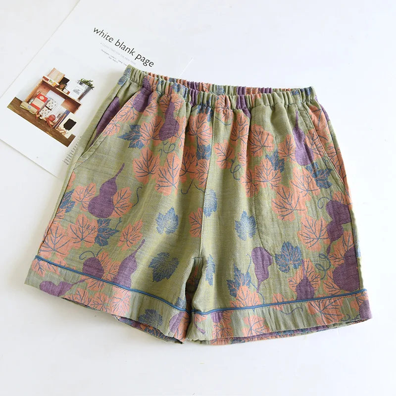 Vintage Print Cotton Short