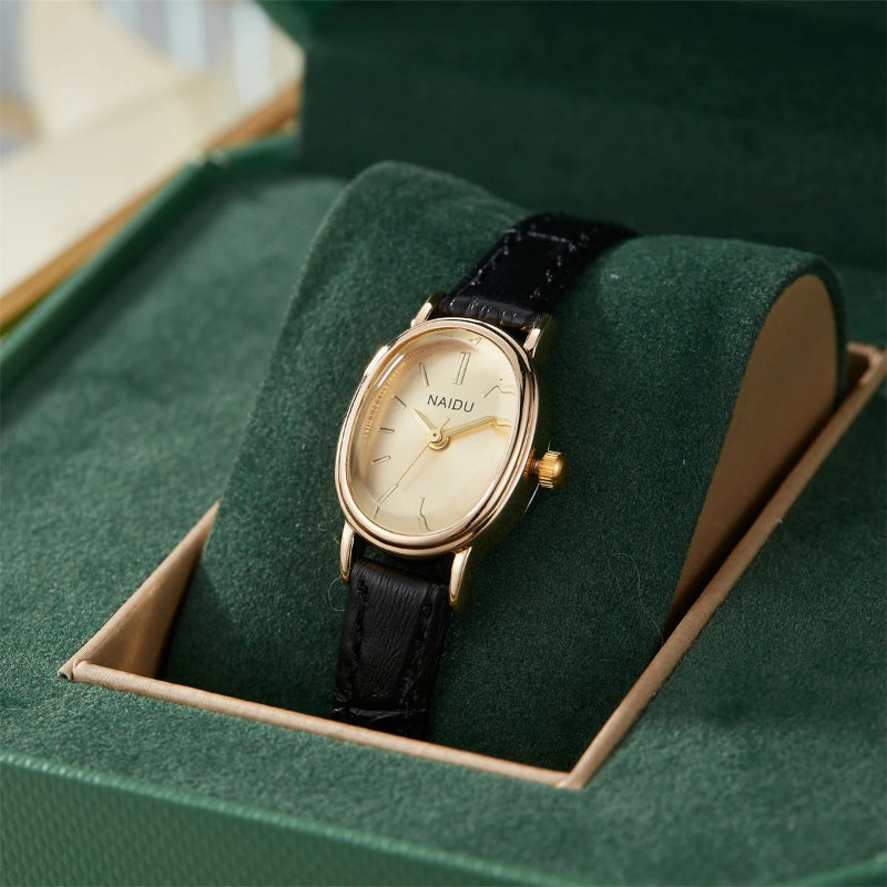 Olivia Oval Leather Strap Watch