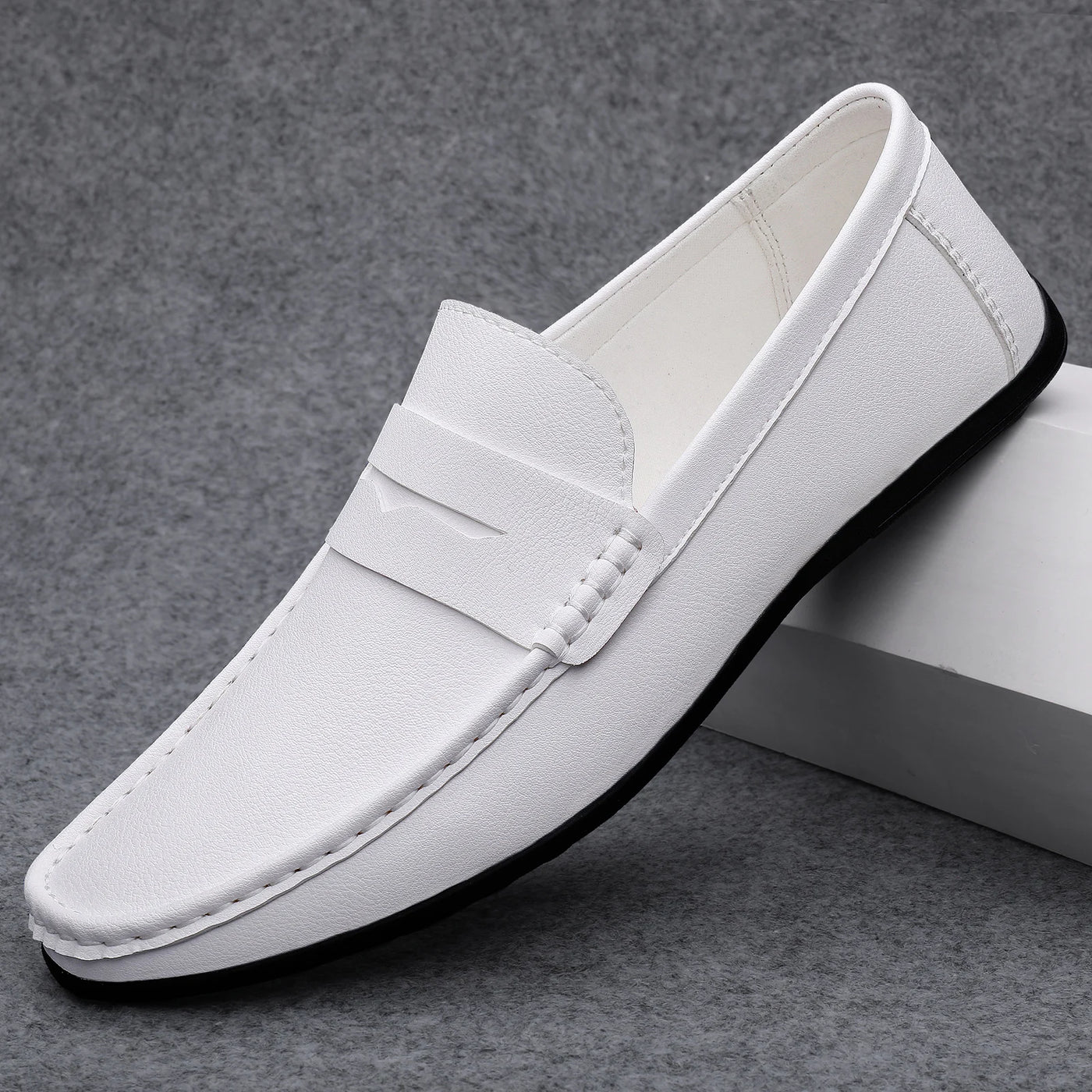 Luca Italian Leather Loafers- Men's Breathable Slip-On for Daily Wear