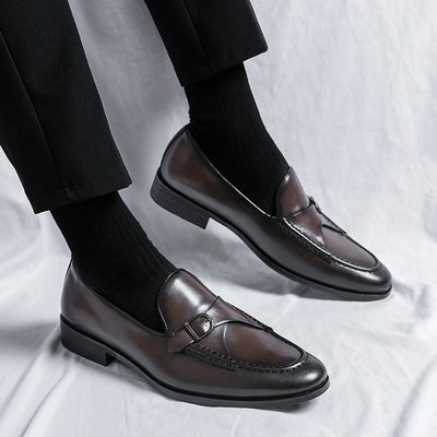 Alessandro Orthopedic Monk Loafers – Men’s Genuine Leather Dress Shoes