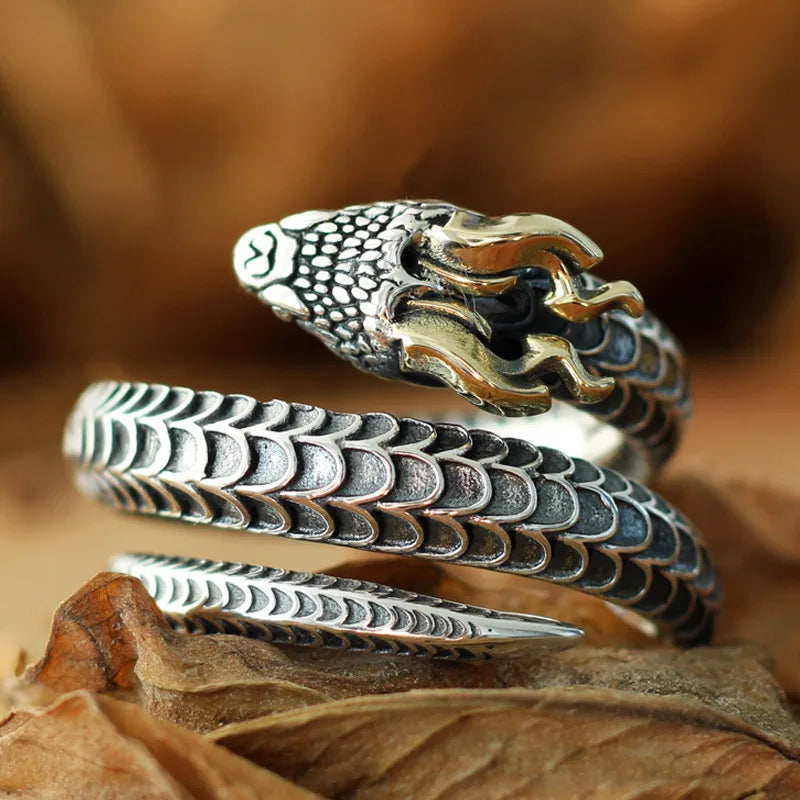 Silas Horned Snake Ring