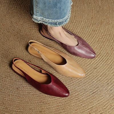 Alessia Genuine Leather Slingback Flats