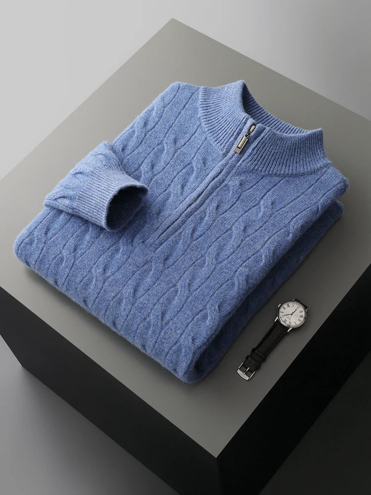 Lorenzo Merino Wool Half-Zip Sweater