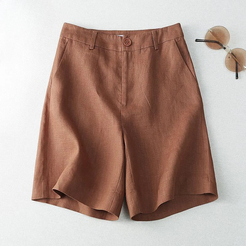 Lisa High Waist Linen Shorts