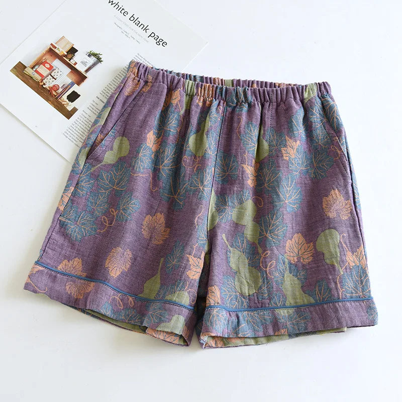 Vintage Print Cotton Short