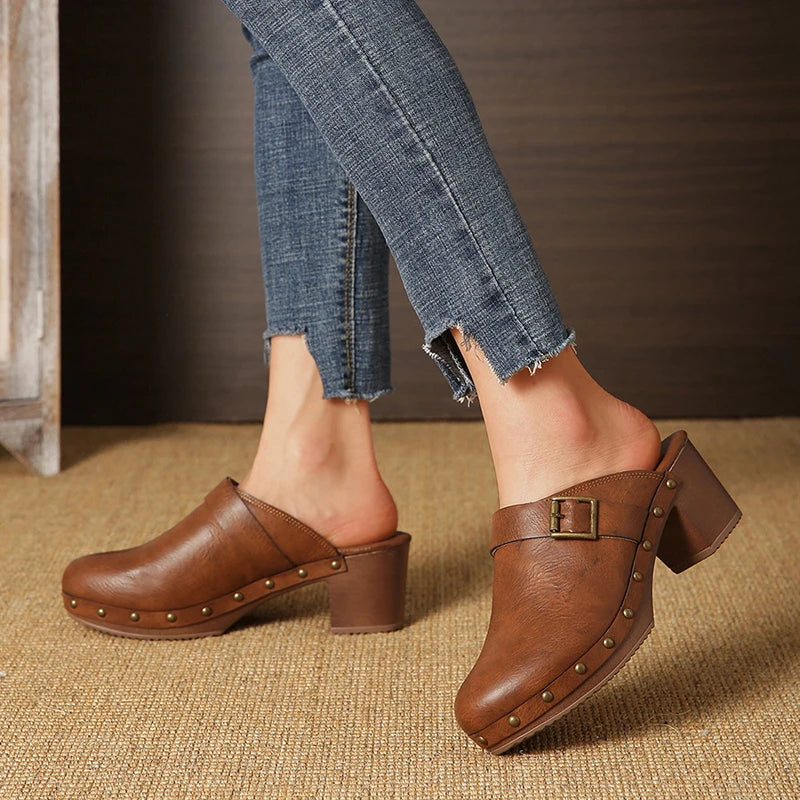 The Marlow Clog — Block Heel Mule