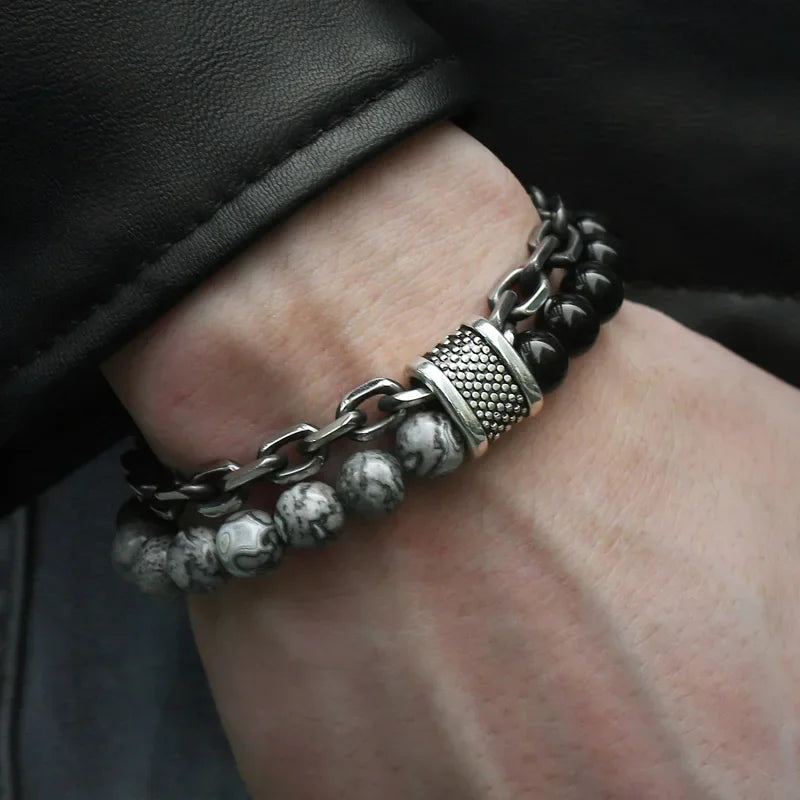 Stone Link Bracelet Set