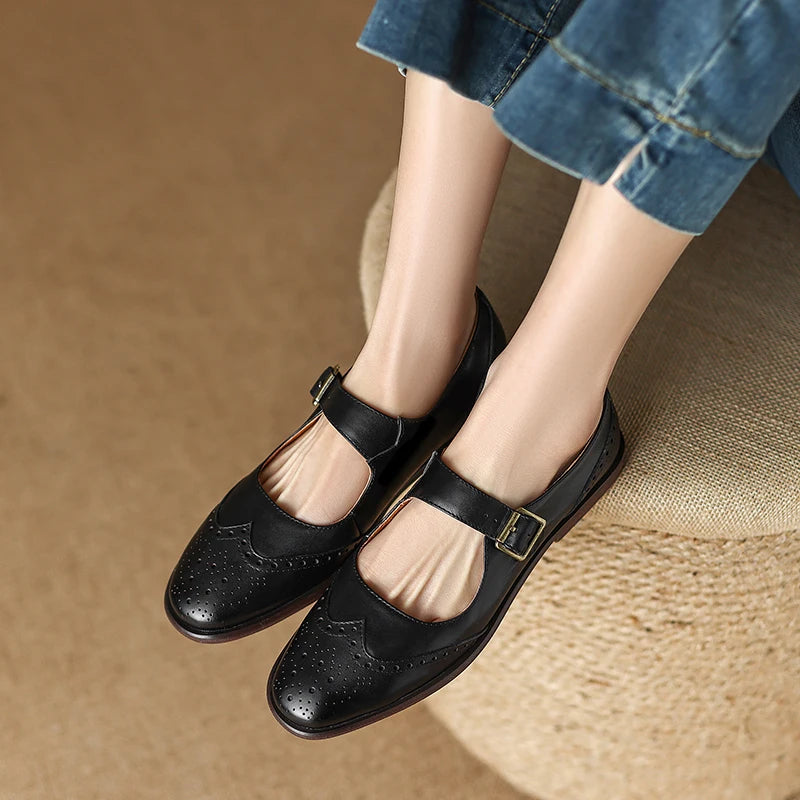 Francesca Genuine Leather Mary Janes