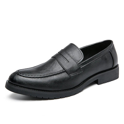 The Orwell Black Leather Loafers