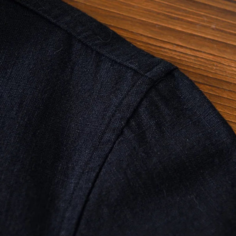 Hugo Linen Stand Collar Shirt