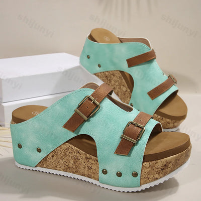 Serena Woven Wedge Sandals – Open-Toe Comfort Heels