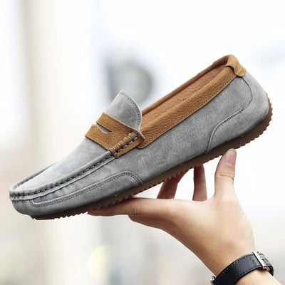 Matteo Leather Slip-On Loafers – Men’s Casual Driving Shoes