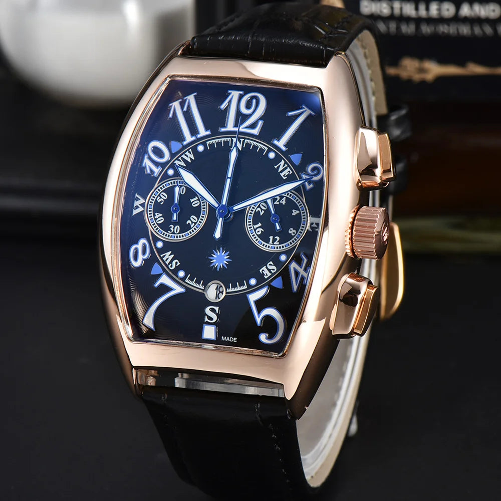 Lorenzo Croco Leather Chronograph Watch