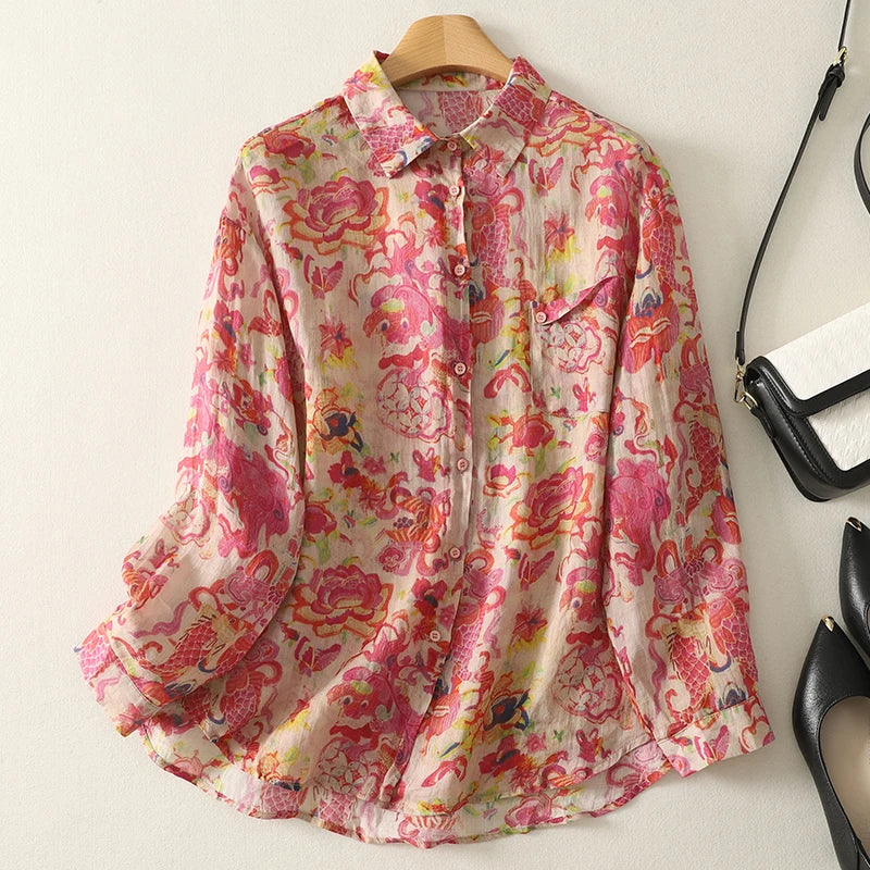 Bloom Linen Print Shirt