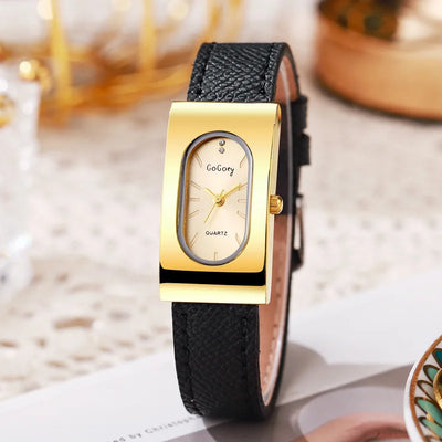 Elena Quartz Leather Watch
