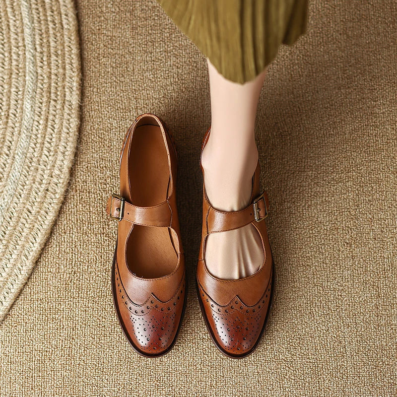 Francesca Genuine Leather Mary Janes