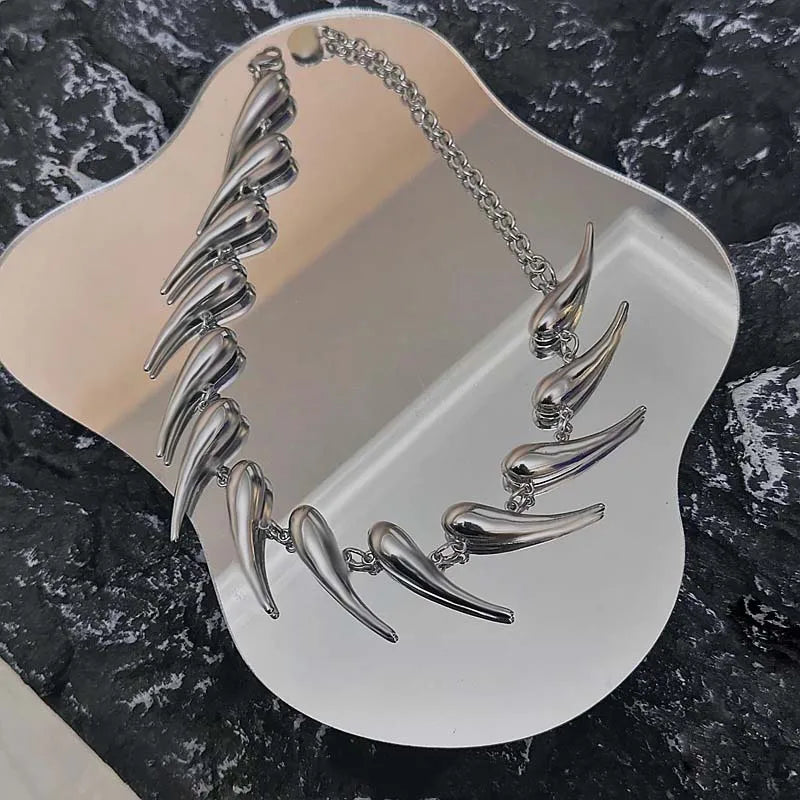 Punk Rivet Chain Choker Necklace