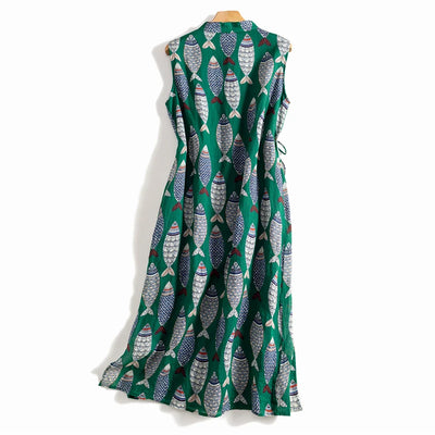 Cleo Linen Dress- Sleeveless Loose A-Line Fit