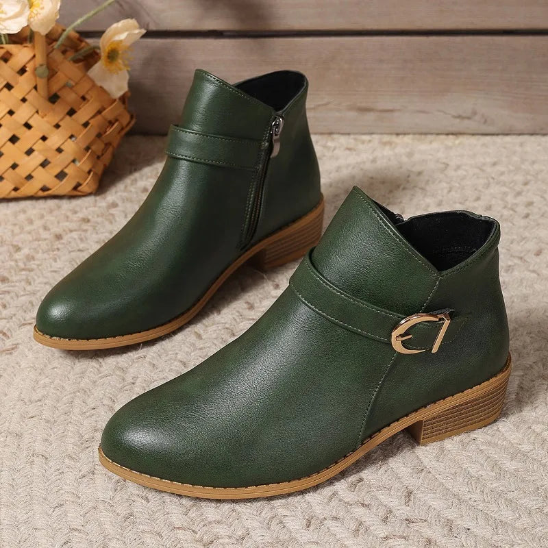 Elena Low Heel  Ankle Boots