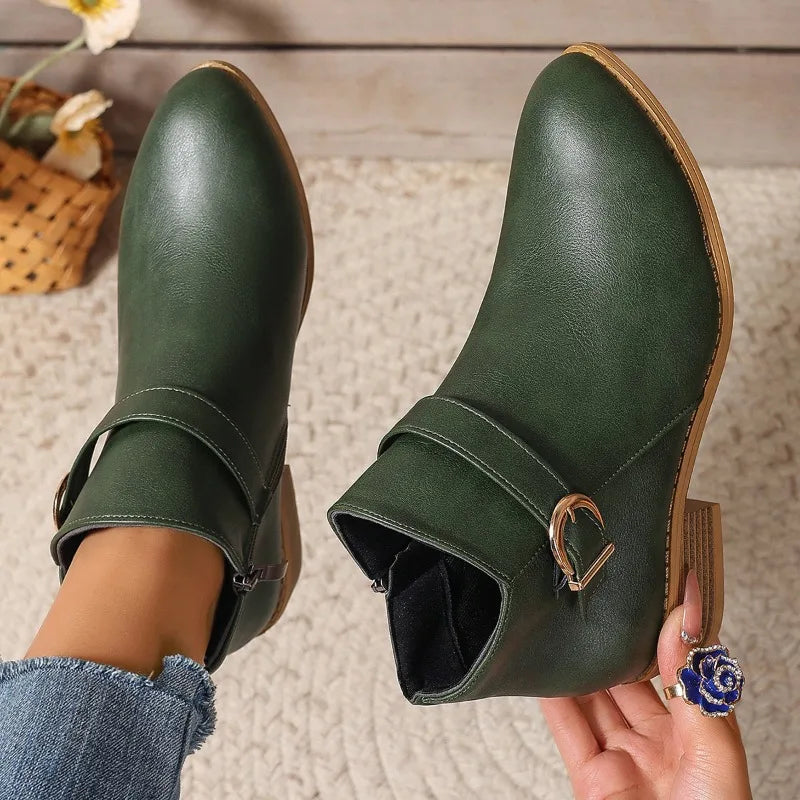 Elena Low Heel  Ankle Boots