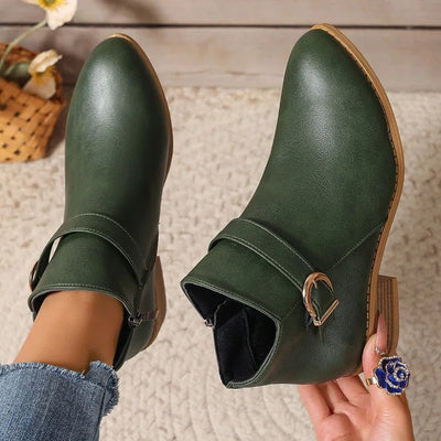 Elena Low Heel  Ankle Boots