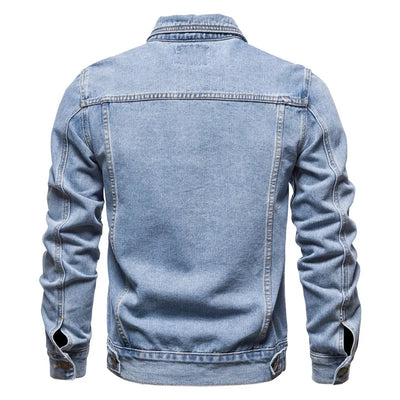 Kairo Cotton Denim Jacket – Men's Slim Fit Casual Lapel Coat for Spring