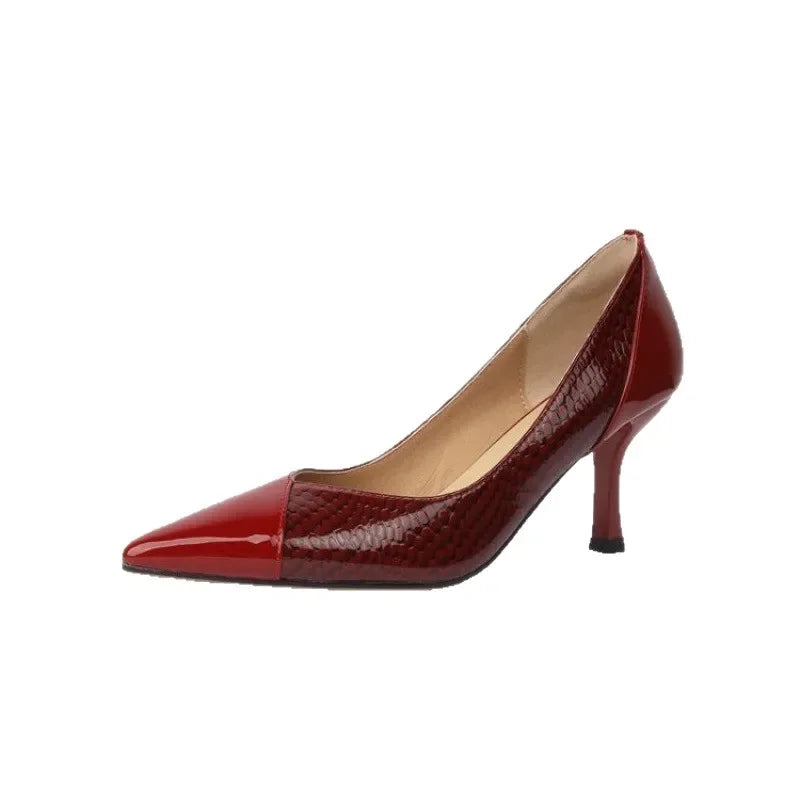 Isabella Snake-Embossed Heel