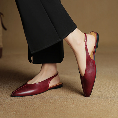 Alessia Genuine Leather Slingback Flats