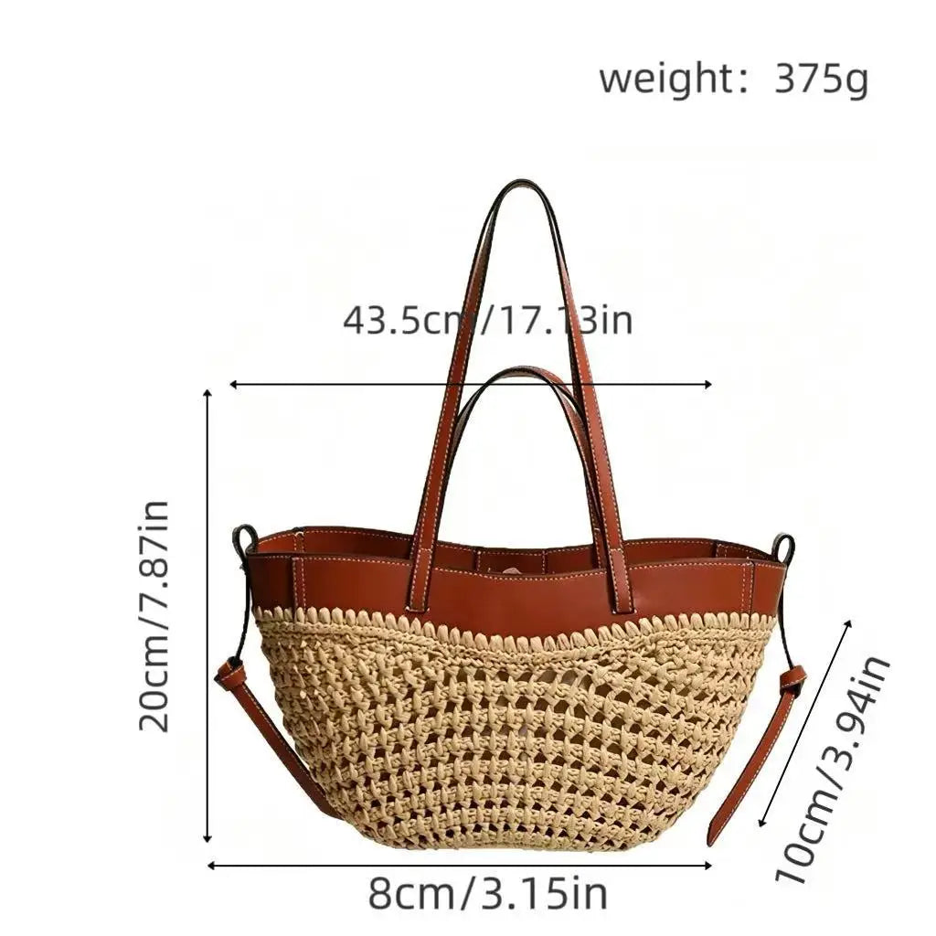 Ruffa Circle Straw Bag