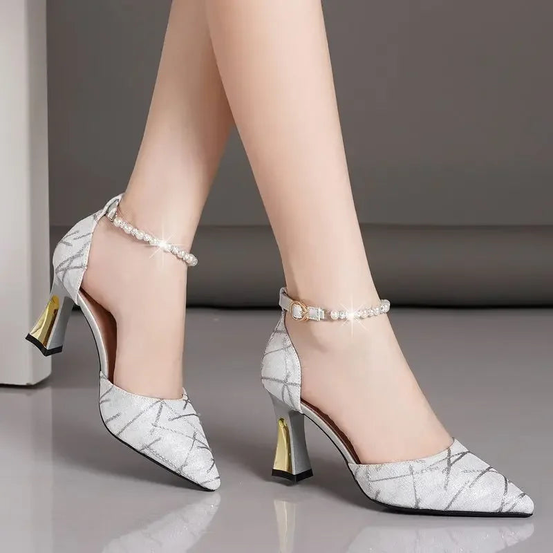 Mia Bead Strap Heels