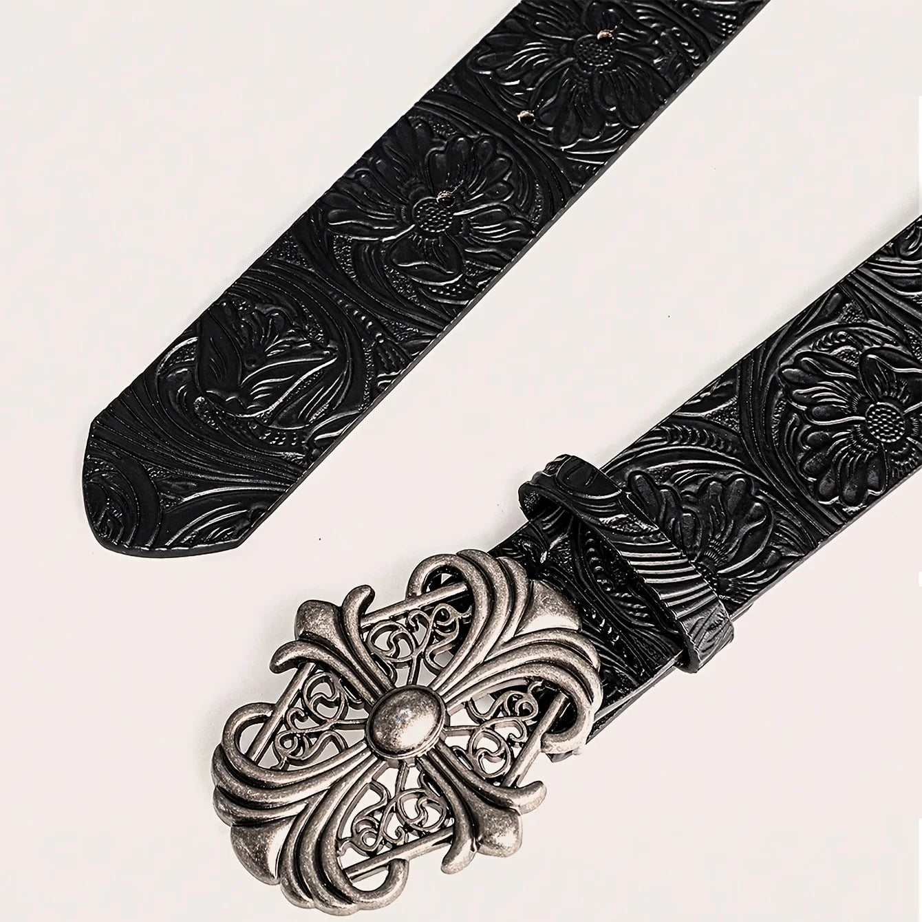 Ezra Engraved PU Leather Belt